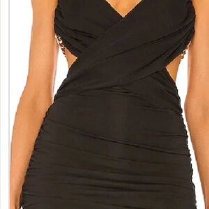 REVOLVE Elegant Black Wrap Mini Dress